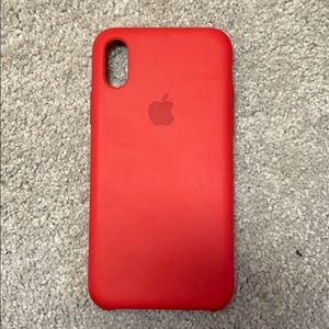 apple silicone red iphone X/Xs case